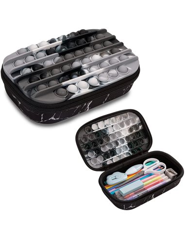 ZP-373188,Penar cu fermoar ZIPIT ZIP & POP Storage Box - Black Marble