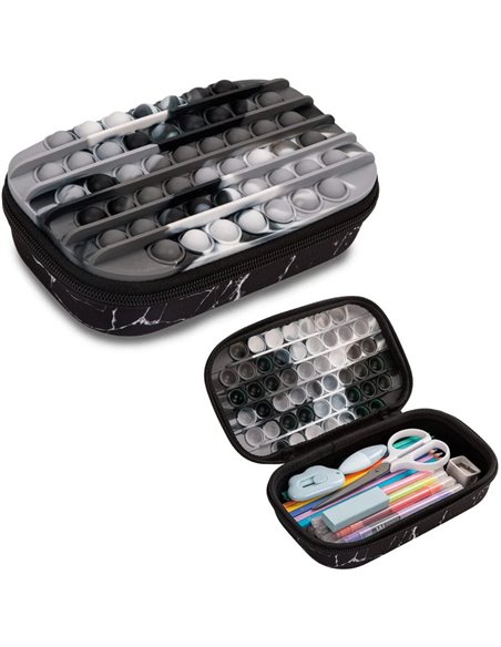 ZP-373188,Penar cu fermoar ZIPIT ZIP & POP Storage Box - Black Marble