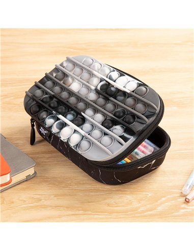 ZP-373188,Penar cu fermoar ZIPIT ZIP & POP Storage Box - Black Marble