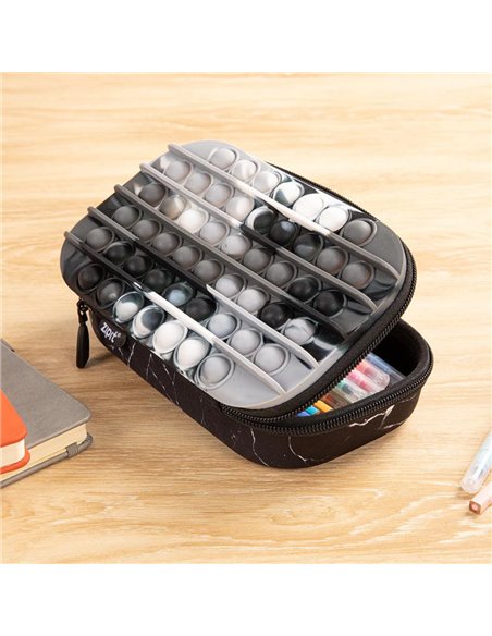 ZP-373188,Penar cu fermoar ZIPIT ZIP & POP Storage Box - Black Marble