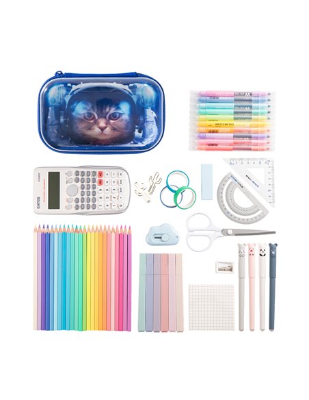 ZP-379135,Penar cu fermoar ZIPIT Clear Top Storage Box - Astronaut Cat