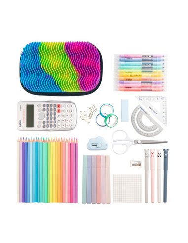 ZP-379067,Penar cu fermoar ZIPIT Wavy Silicone Top Storage Box - Neons