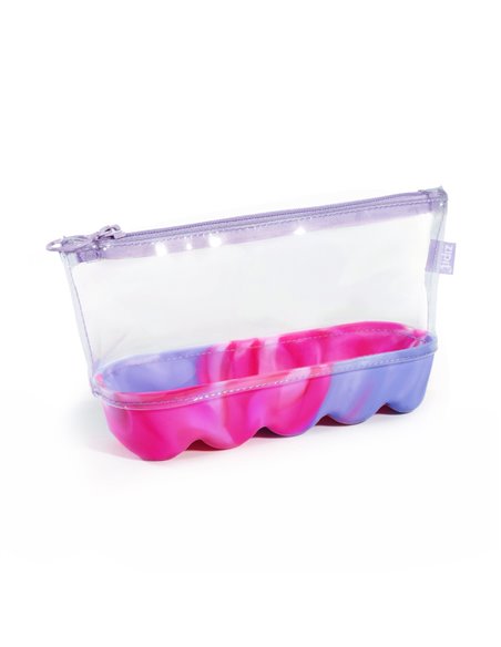 ZP-378329,Penar cu fermoar ZIPIT Silicone Wave Pouch - Pink-Purple