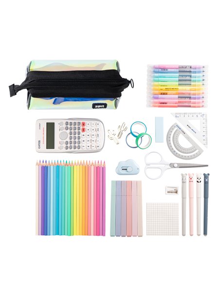 ZP-378916,Penar cu fermoar ZIPIT Iridescent Lenny - Black