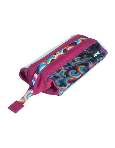 ZP-379036,Penar cu fermoar ZIPIT Lenny Clear 2 Sides - Fucsia and Rainbows