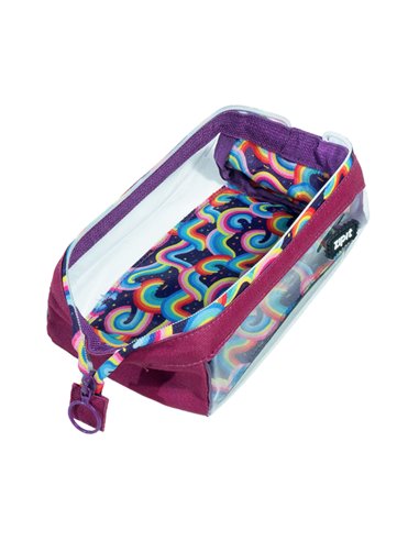 ZP-379036,Penar cu fermoar ZIPIT Lenny Clear 2 Sides - Fucsia and Rainbows