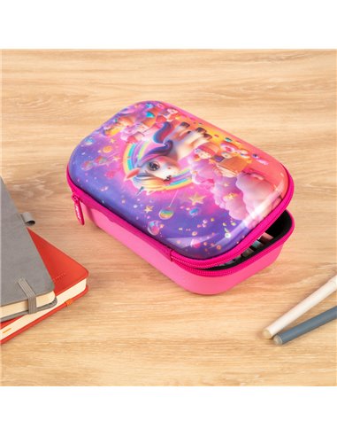 ZP-360938,Penar cu fermoar ZIPIT Lenticular Top Storage Box - Unicorn PinkCloud