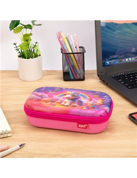 ZP-360938,Penar cu fermoar ZIPIT Lenticular Top Storage Box - Unicorn PinkCloud