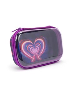 ZP-361034,Penar cu fermoar ZIPIT Clear Top Storage Box - Neon Heart