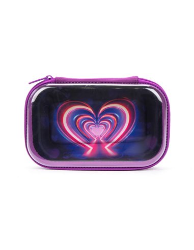 ZP-361034,Penar cu fermoar ZIPIT Clear Top Storage Box - Neon Heart