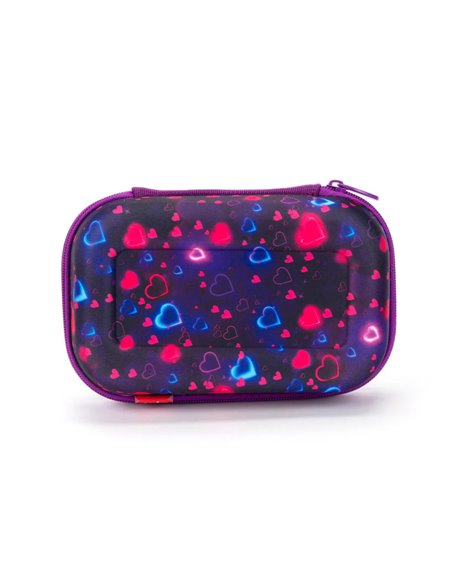 ZP-361034,Penar cu fermoar ZIPIT Clear Top Storage Box - Neon Heart