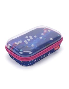 ZP-361645,Penar cu fermoar ZIPIT Playful Clear Top Box - Pink Stars