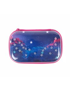ZP-361645,Penar cu fermoar ZIPIT Playful Clear Top Box - Pink Stars 2