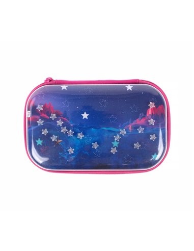 ZP-361645,Penar cu fermoar ZIPIT Playful Clear Top Box - Pink Stars