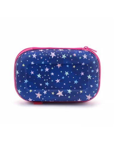 ZP-361645,Penar cu fermoar ZIPIT Playful Clear Top Box - Pink Stars