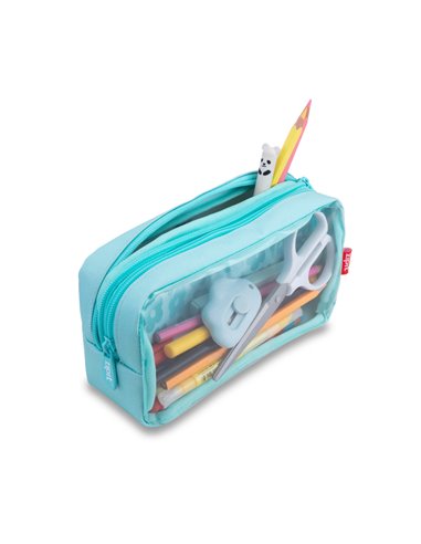 ZP-362321,Penar cu fermoar ZIPIT Half & Half 2 compartimente - Mint Flowers