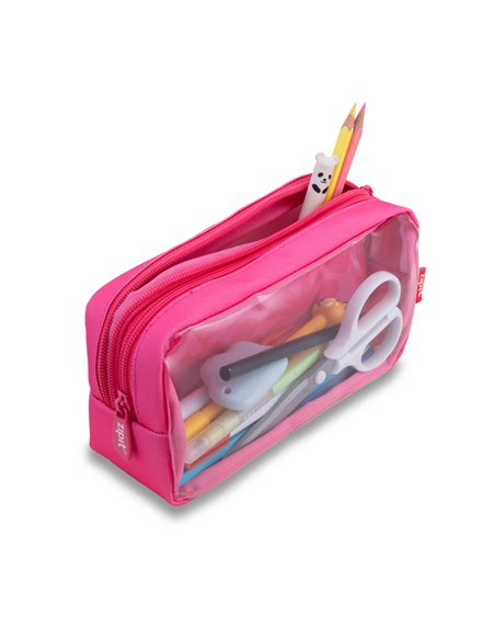 ZP-362338,Penar cu fermoar ZIPIT Half & Half 2 compartimente - Coral Leaves