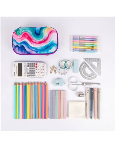 ZP-362208,Penar cu fermoar ZIPIT Colorz Storage Box cu buzunar interior - Rainbow Water Colors