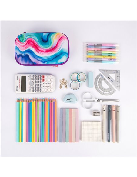 ZP-362208,Penar cu fermoar ZIPIT Colorz Storage Box cu buzunar interior - Rainbow Water Colors