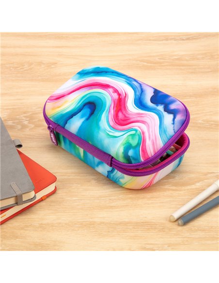 ZP-362208,Penar cu fermoar ZIPIT Colorz Storage Box cu buzunar interior - Rainbow Water Colors