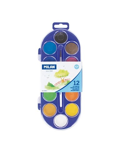 Acuarele Milan 80011, 12 culori 