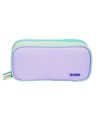 Penar etui cu 3 fermoare Ecada 78406L, Lila cu detalii pastel