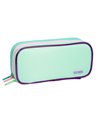 Penar etui cu 3 fermoare Ecada 78406T, Turcoaz cu detalii contrastante