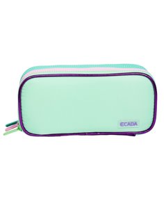 Penar etui cu 3 fermoare Ecada 78406T, Turcoaz cu detalii contrastante 2
