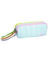 Penar etui cu 3 fermoare Ecada 78408, Albastru deschis cu detalii multicolore