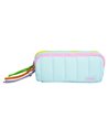 Penar etui cu 3 fermoare Ecada 78408, Albastru deschis cu detalii multicolore