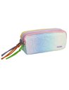 Penar etui cu 3 fermoare Ecada 78409, Pastel cu imprimeu inimioare