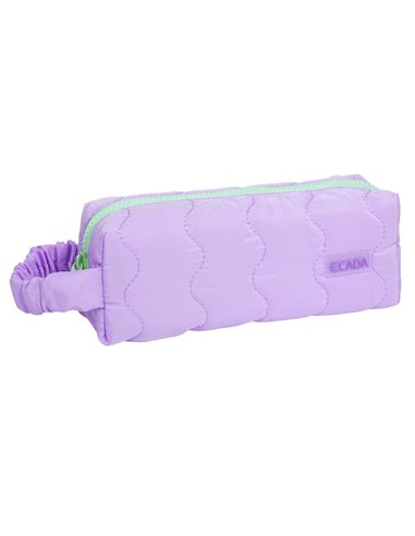 Penar etui cu 1 fermoar Ecada 78400M, Mov cu detaliu verde pastel