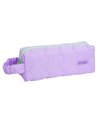 Penar etui cu 1 fermoar Ecada 78400M, Mov cu detaliu verde pastel