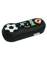 Penar etui cu 1 fermoar Ecada 78508, Motiv football cu elemente 3D