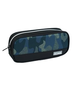Penar etui cu 1 fermoar Ecada 78501, Motiv camuflaj