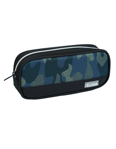 Penar etui cu 1 fermoar Ecada 78501, Motiv camuflaj