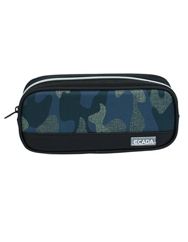 Penar etui cu 1 fermoar Ecada 78501, Motiv camuflaj
