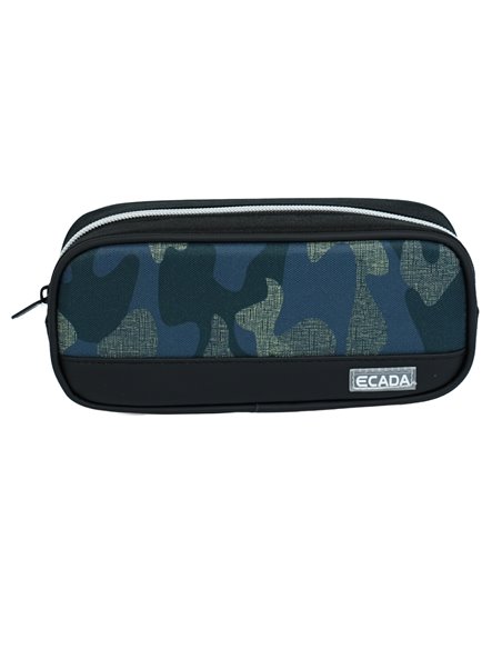 Penar etui cu 1 fermoar Ecada 78501, Motiv camuflaj