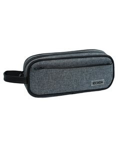 Penar etui cu 2 fermoare Ecada 78506, Gri