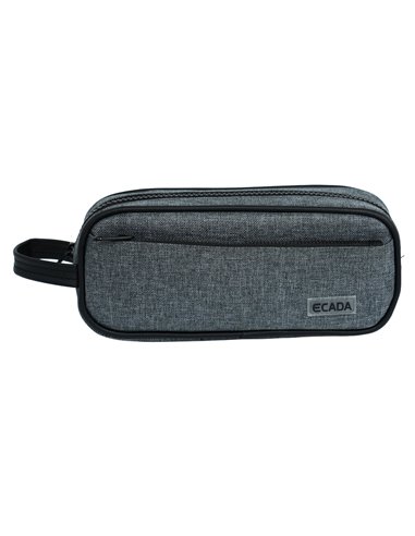 Penar etui cu 2 fermoare Ecada 78506, Gri