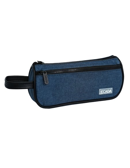 Penar etui cu 2 fermoare Ecada 78504, Albastru