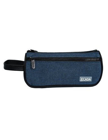 Penar etui cu 2 fermoare Ecada 78504, Albastru