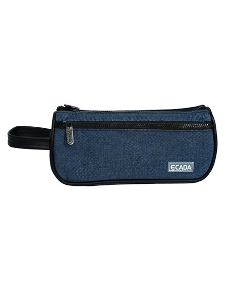 Penar etui cu 2 fermoare Ecada 78504, Albastru