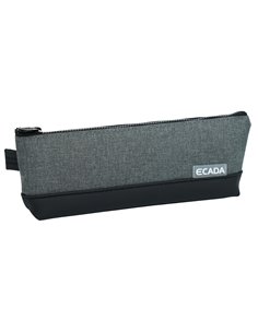 Penar etui cu 1 fermoar Ecada 78500GR, Negru/Gri