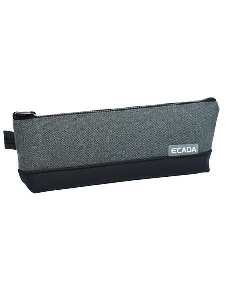 Penar etui cu 1 fermoar Ecada 78500GR, Negru/Gri