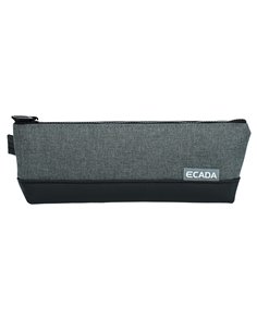 Penar etui cu 1 fermoar Ecada 78500GR, Negru/Gri 2