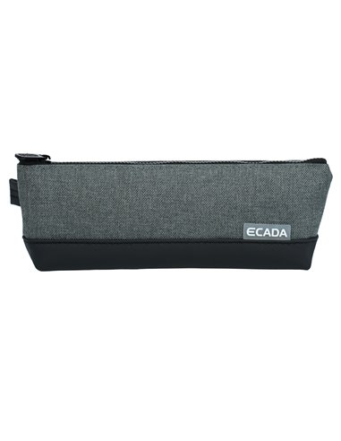 Penar etui cu 1 fermoar Ecada 78500GR, Negru/Gri