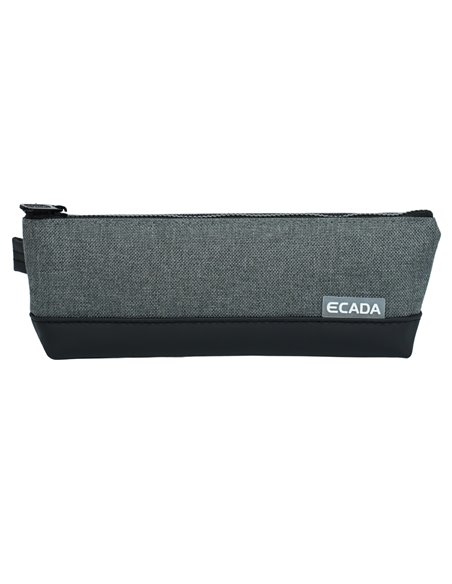 Penar etui cu 1 fermoar Ecada 78500GR, Negru/Gri