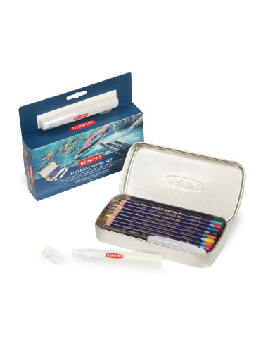 DW2302584,Set complet desen profesional Derwent Inktense, cutie metalica