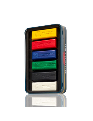 DW2306161,Carbune XL solubil Derwent Inktense, culori diverse, cutie metal, 6 buc/set